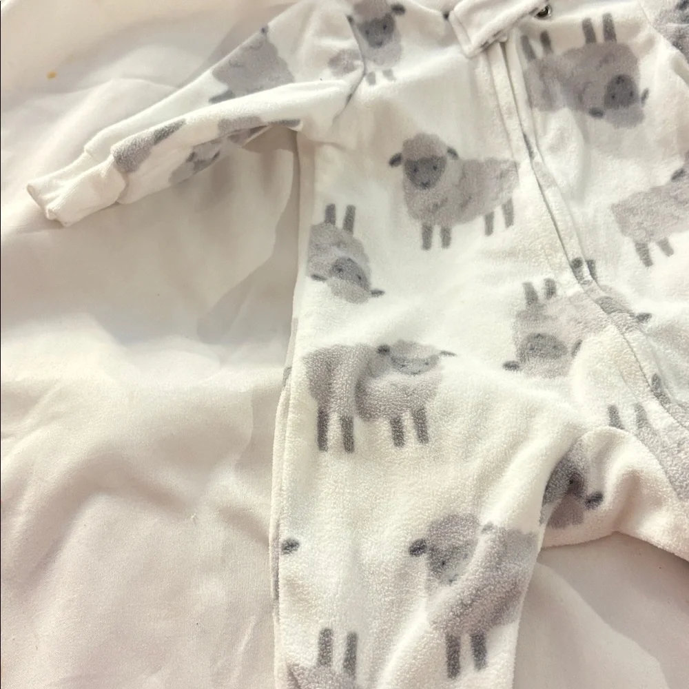 Cozy Sheep Print Kids Fleece One Piece Newborn